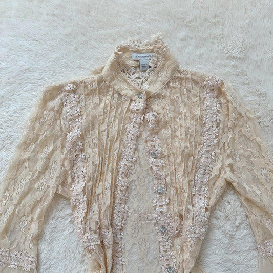 2000's wheat lace cardigan