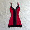 2000's crimson petal slip dress