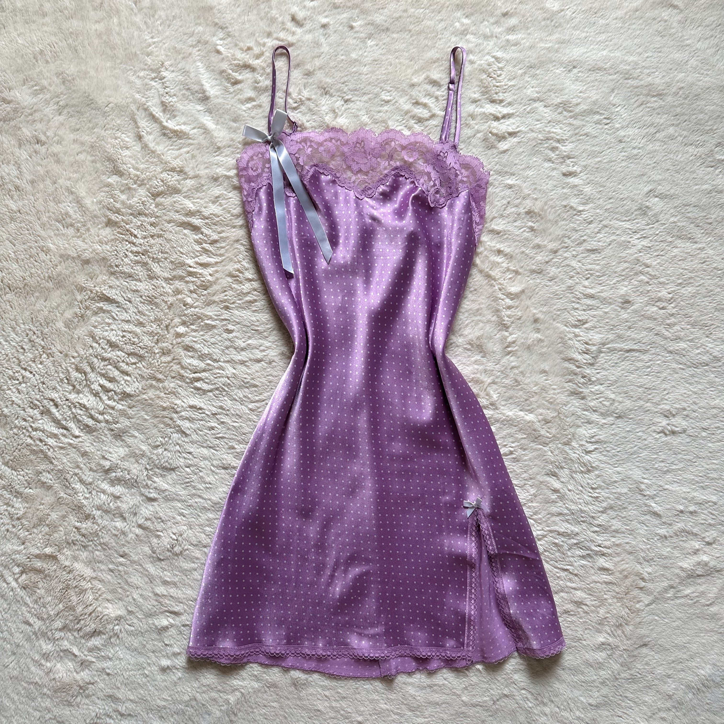 2006 lilac pansy slip dress