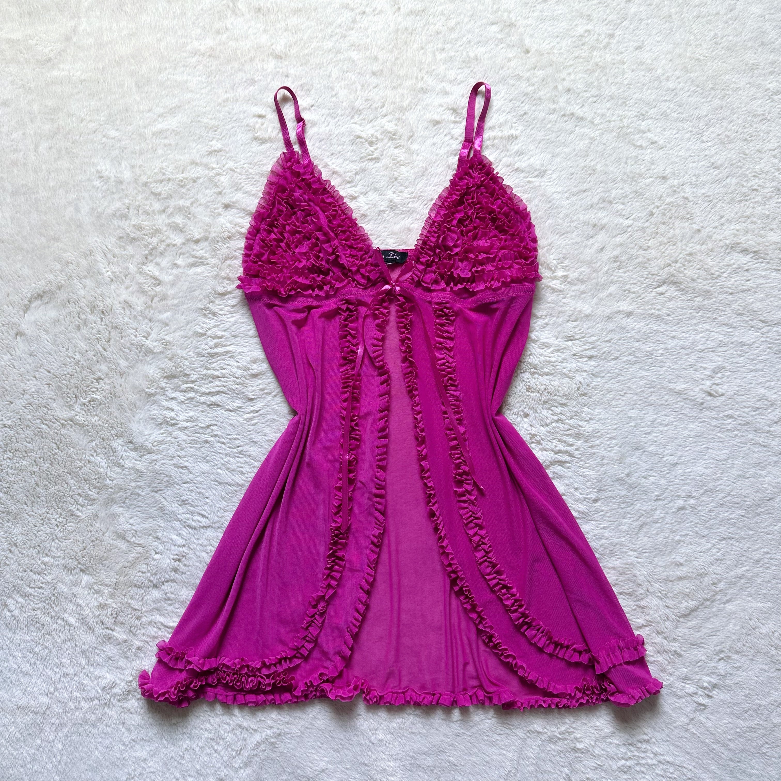 2000's berry babydoll slip dress