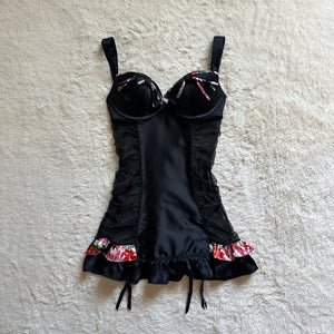 2012 midnight rosette slip dress