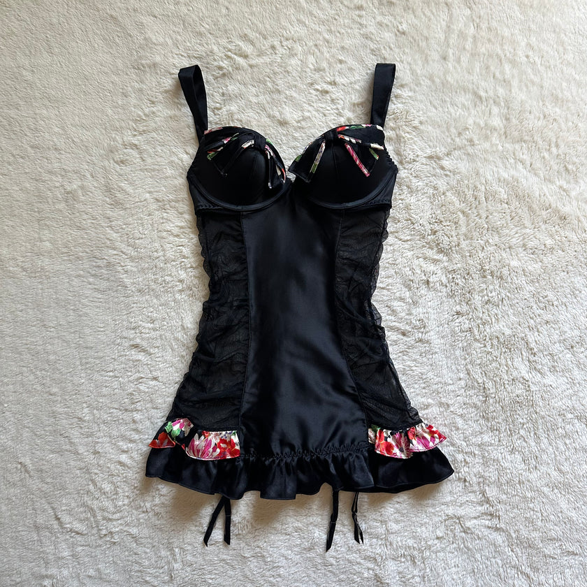 2012 midnight rosette slip dress
