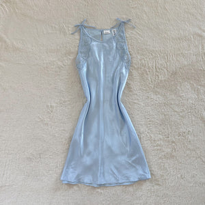 2000's blue blossom slip dress