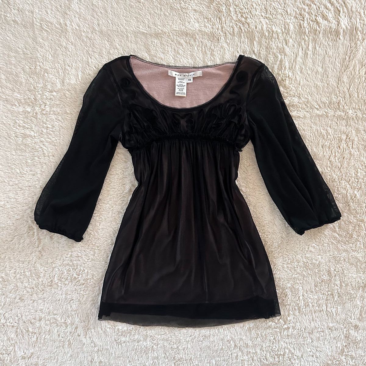 2000's velvet nocturne babydoll top