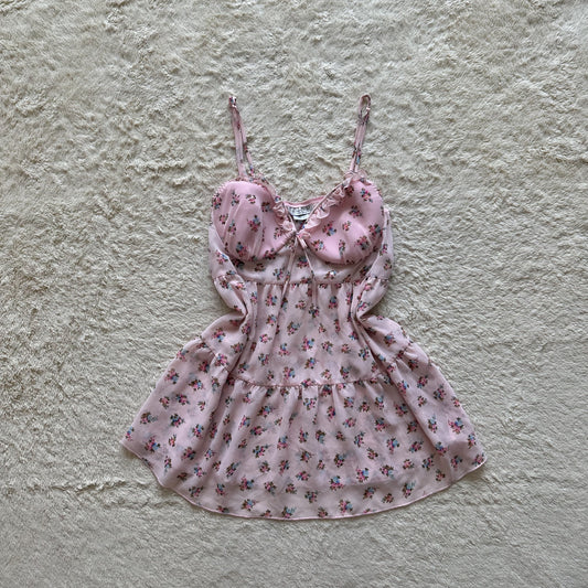 2000's teacup floral babydoll slip dress