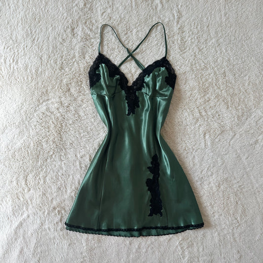 2000's emerald witch slip dress