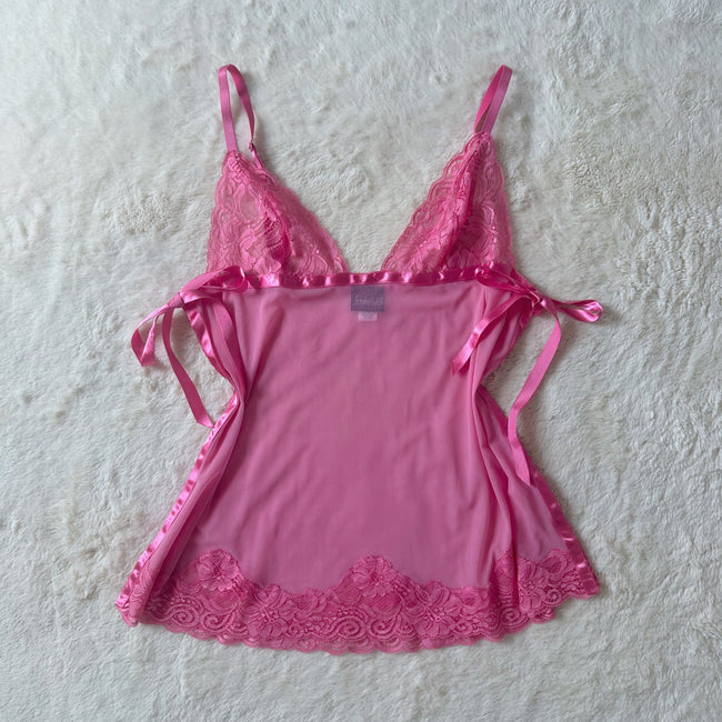 2000's rose ribbon slip dress