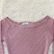 2000's pink shimmer boat neck top