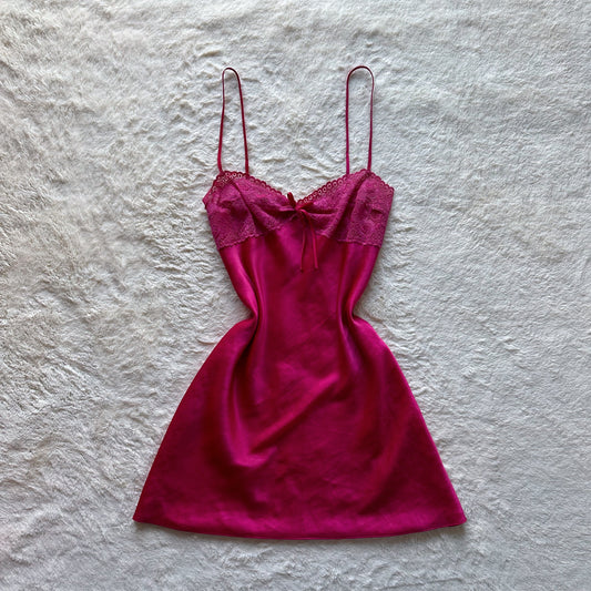 2000's fuchsia slip dress