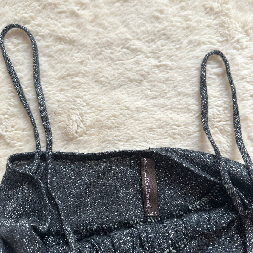 2000's charcoal babydoll top