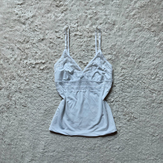 2000's white stretch fit camisole