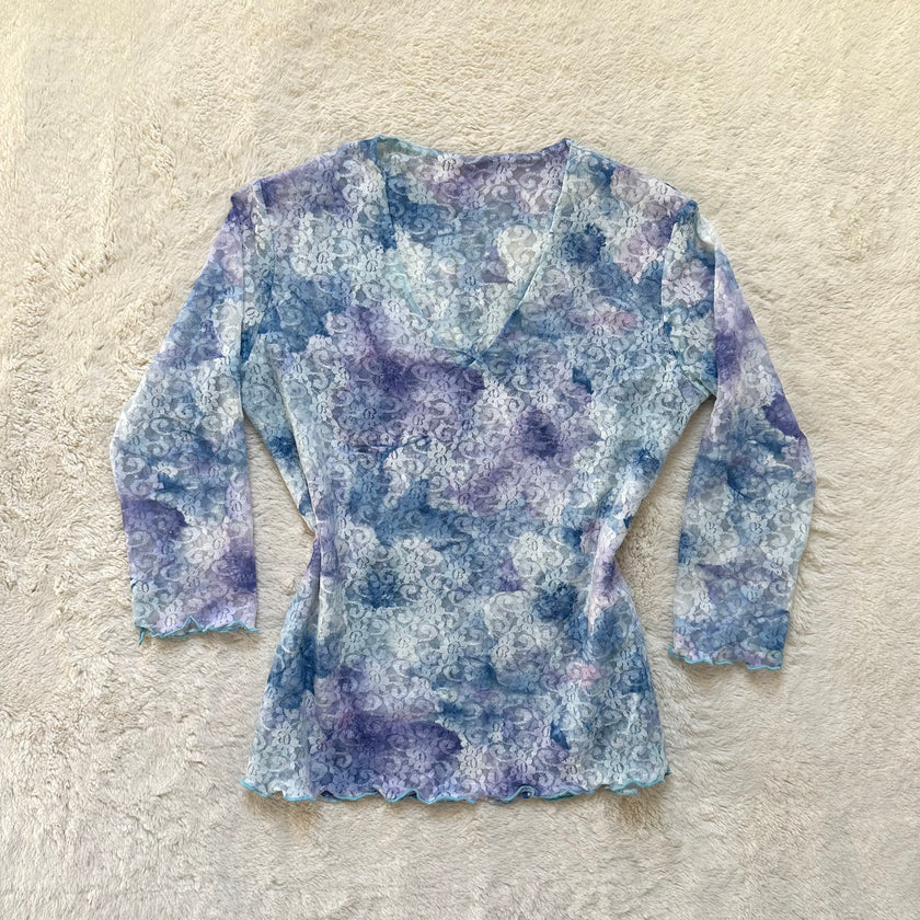 1990's iris bloom top