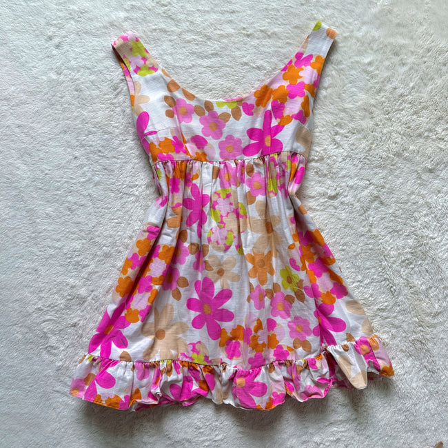 1970's flora babydoll dress