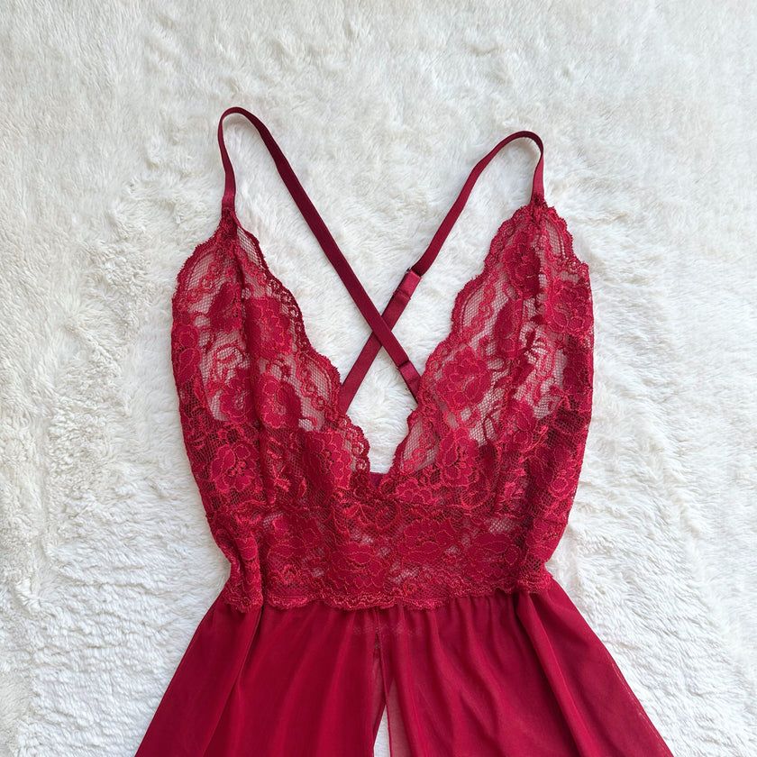 burgundy briar slip dress