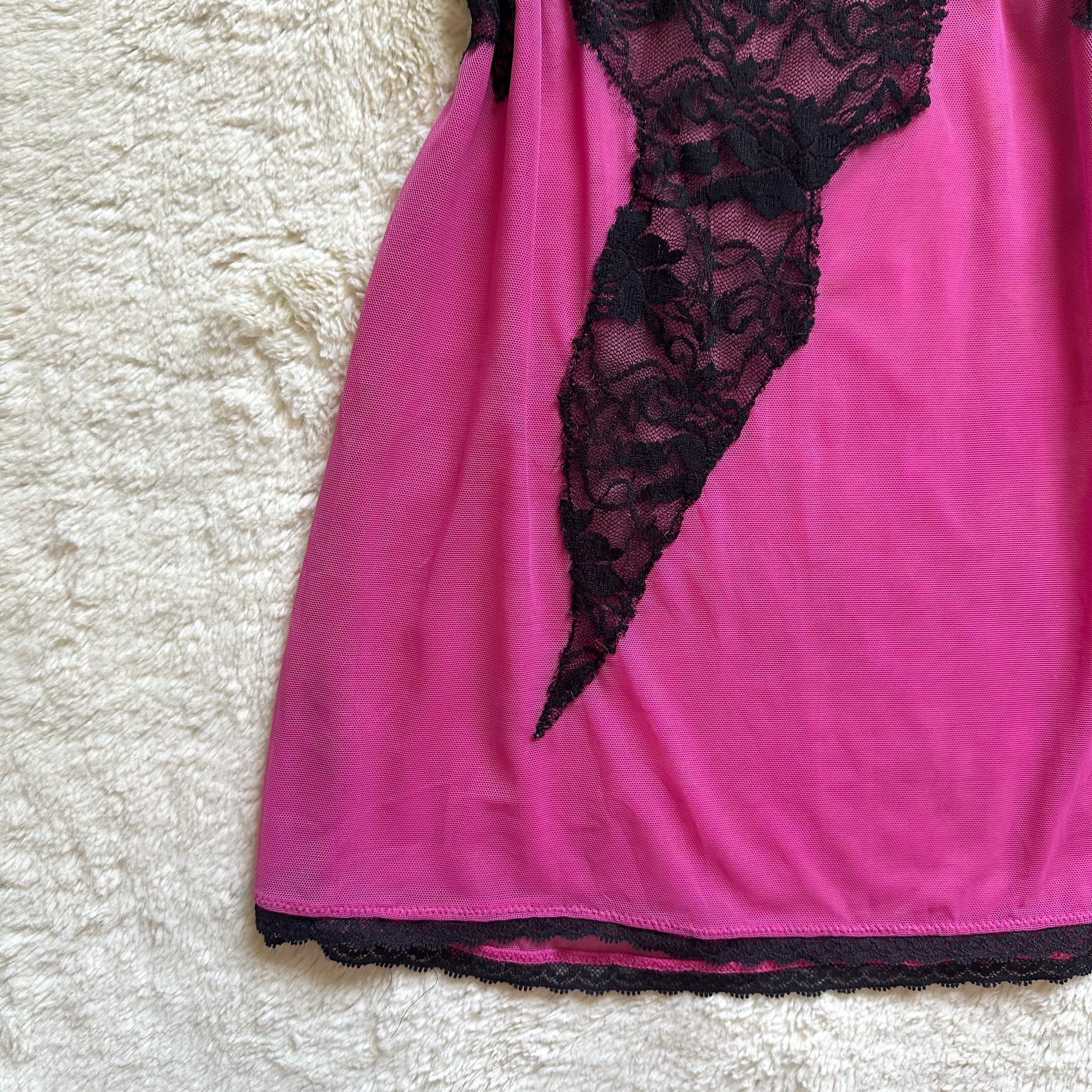 2000's magenta noir slip dress
