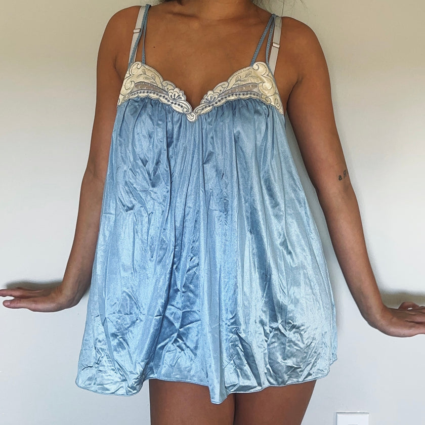 1990's silken bluebell babydoll set
