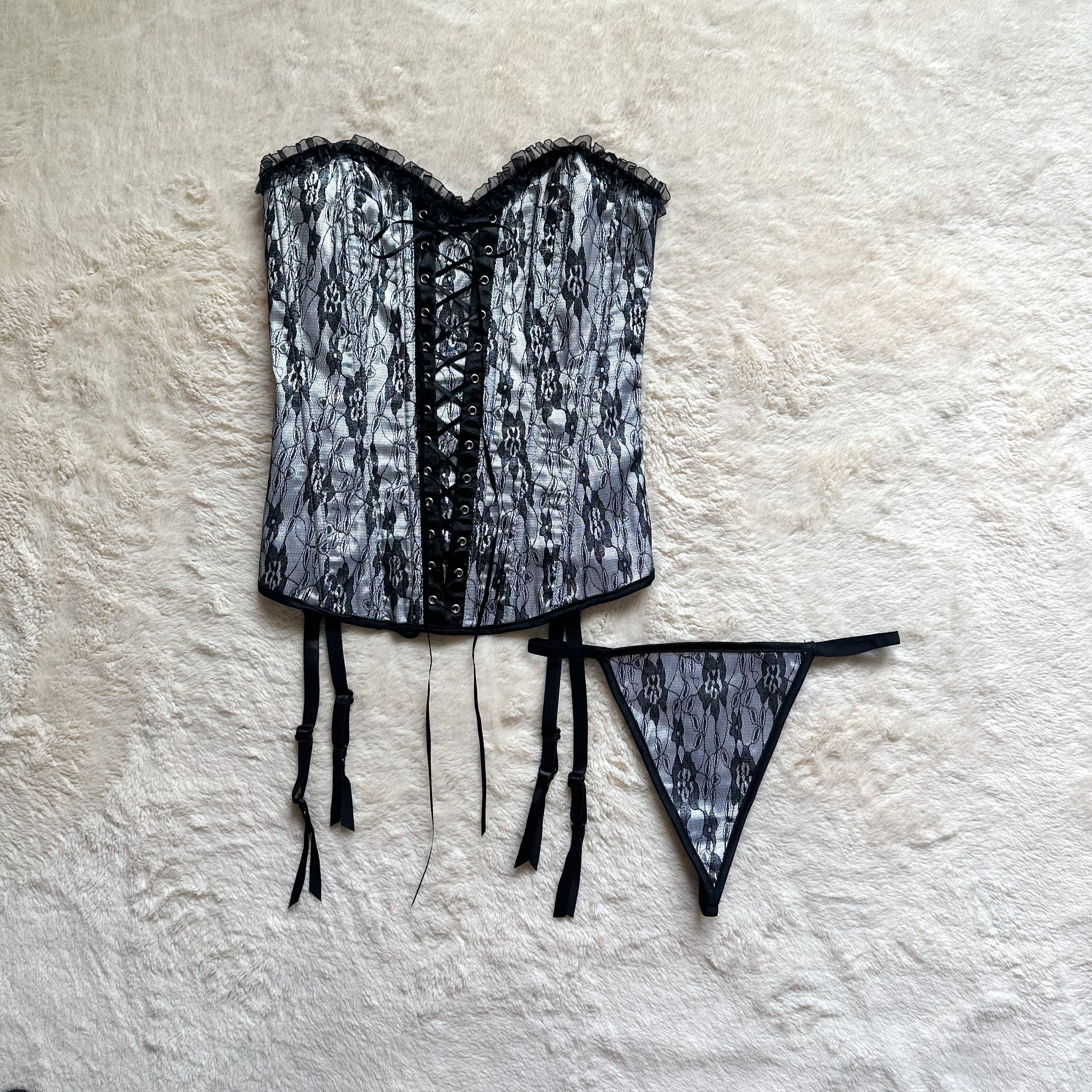 black swan corset + thong set