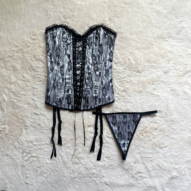 black swan corset + thong set