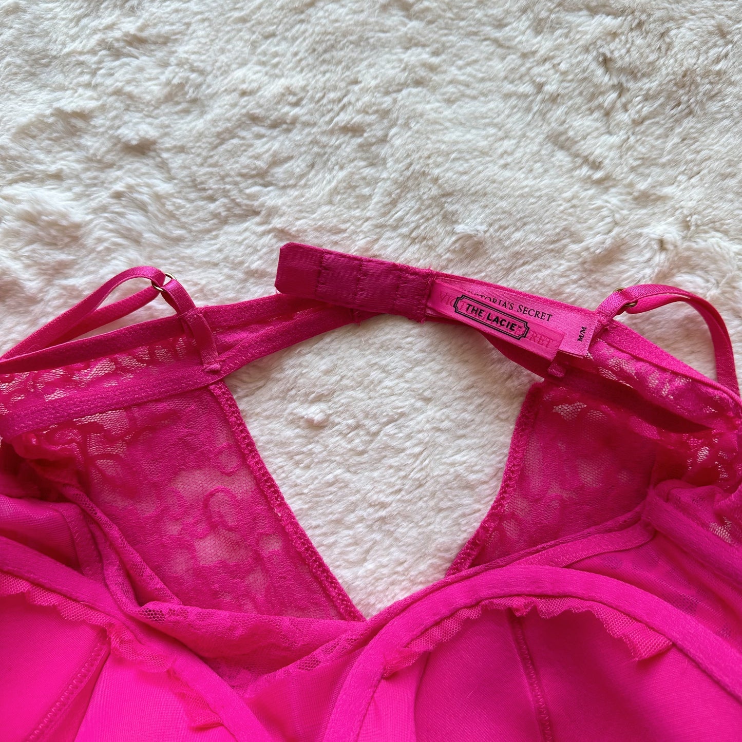 2010 hot pink lacy ruffle slip