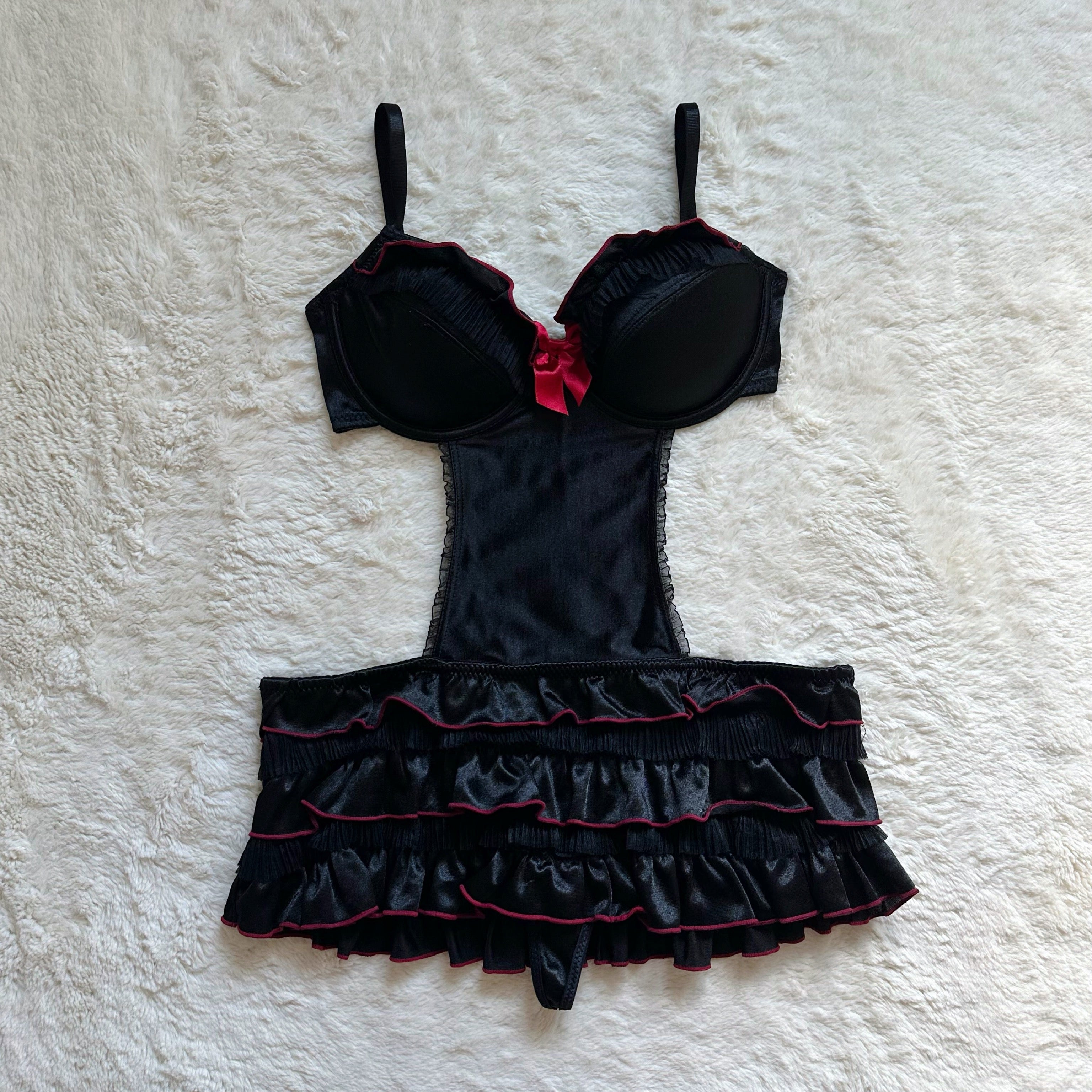 2000's dark ballet slip dress