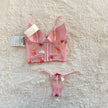 2000's pink tropic bustier set