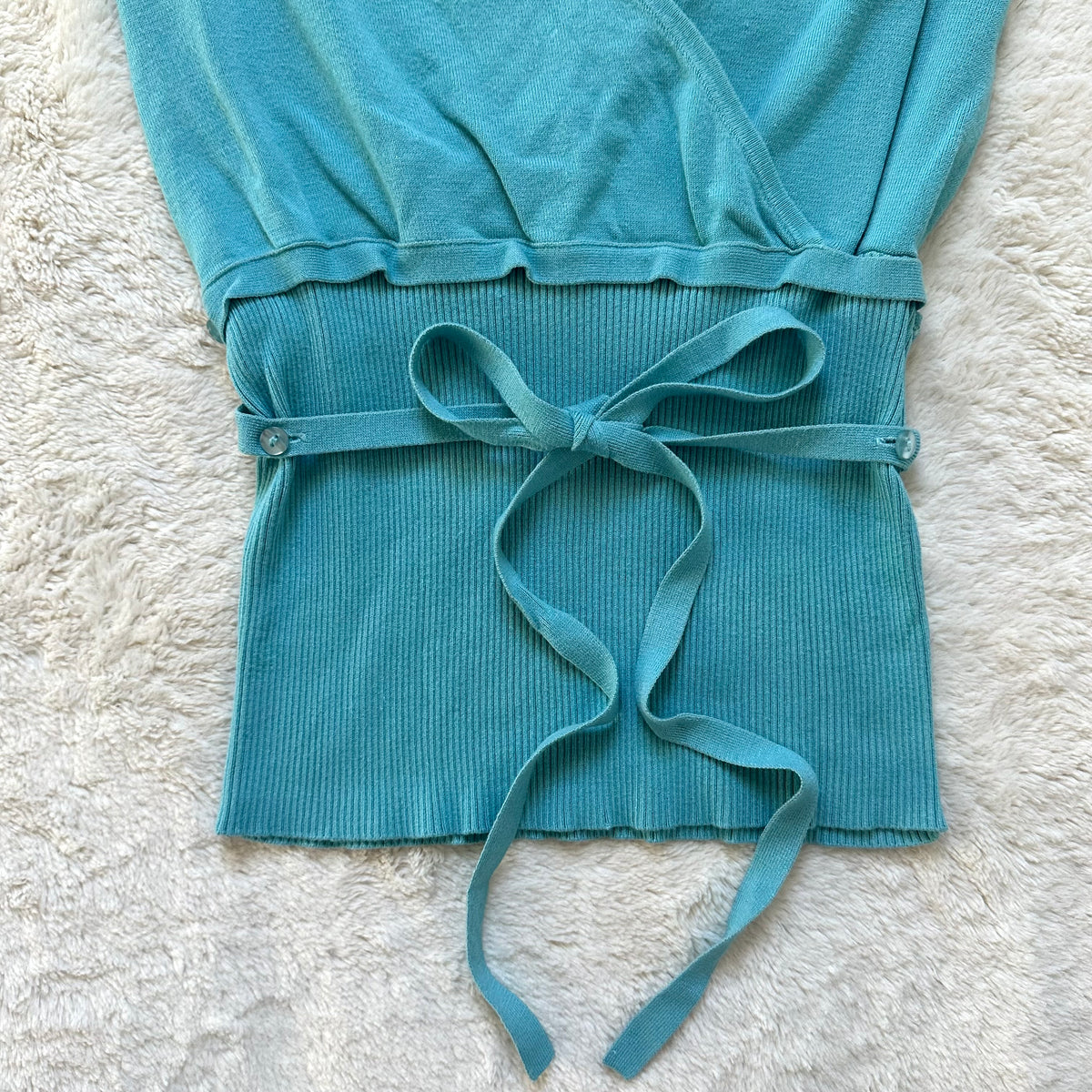 2000's aqua wrap top