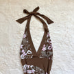 2000's cocoa blossom halter dress