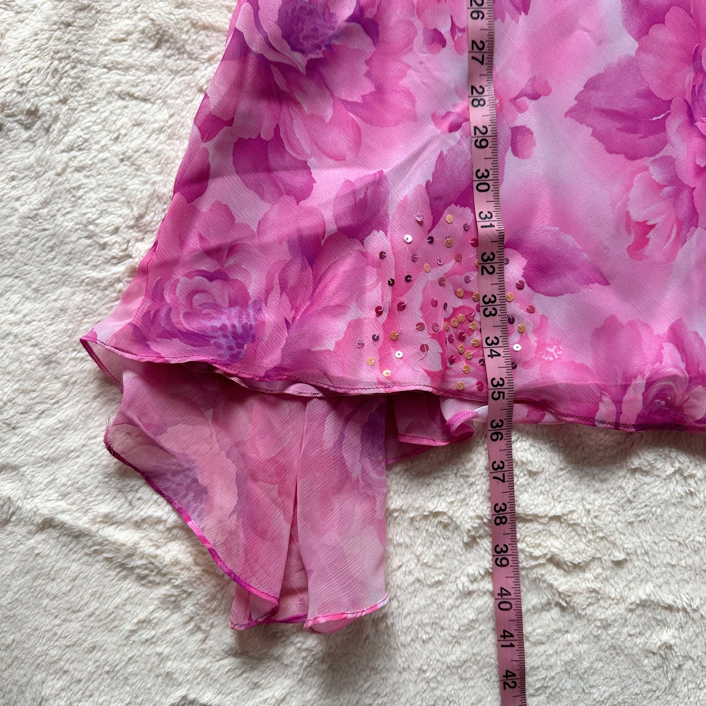 1990's fuchsia flutter dress
