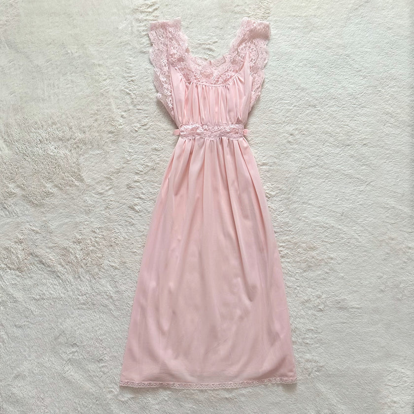 1980's blush whisper slip dress
