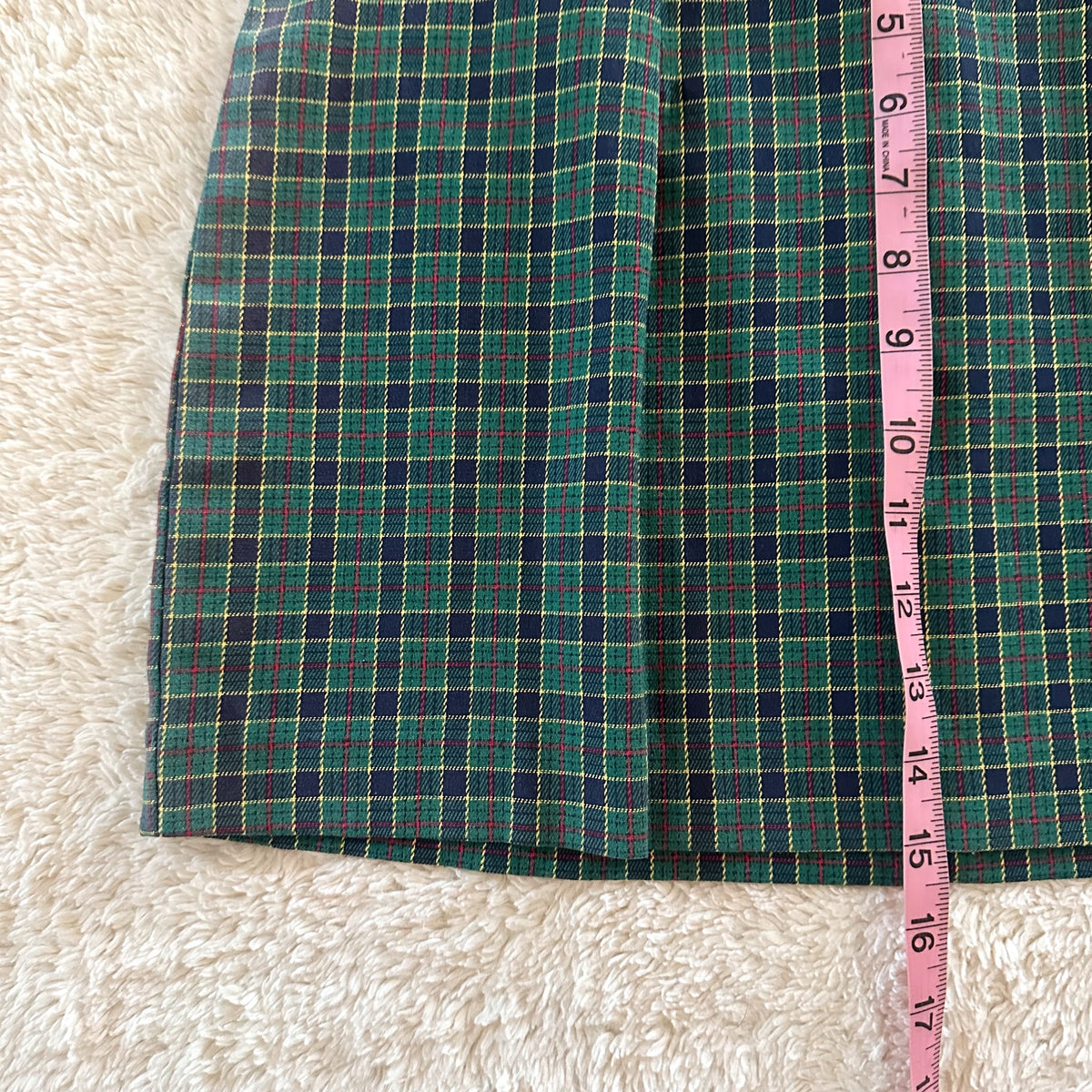 2000's woodland plaid skirt
