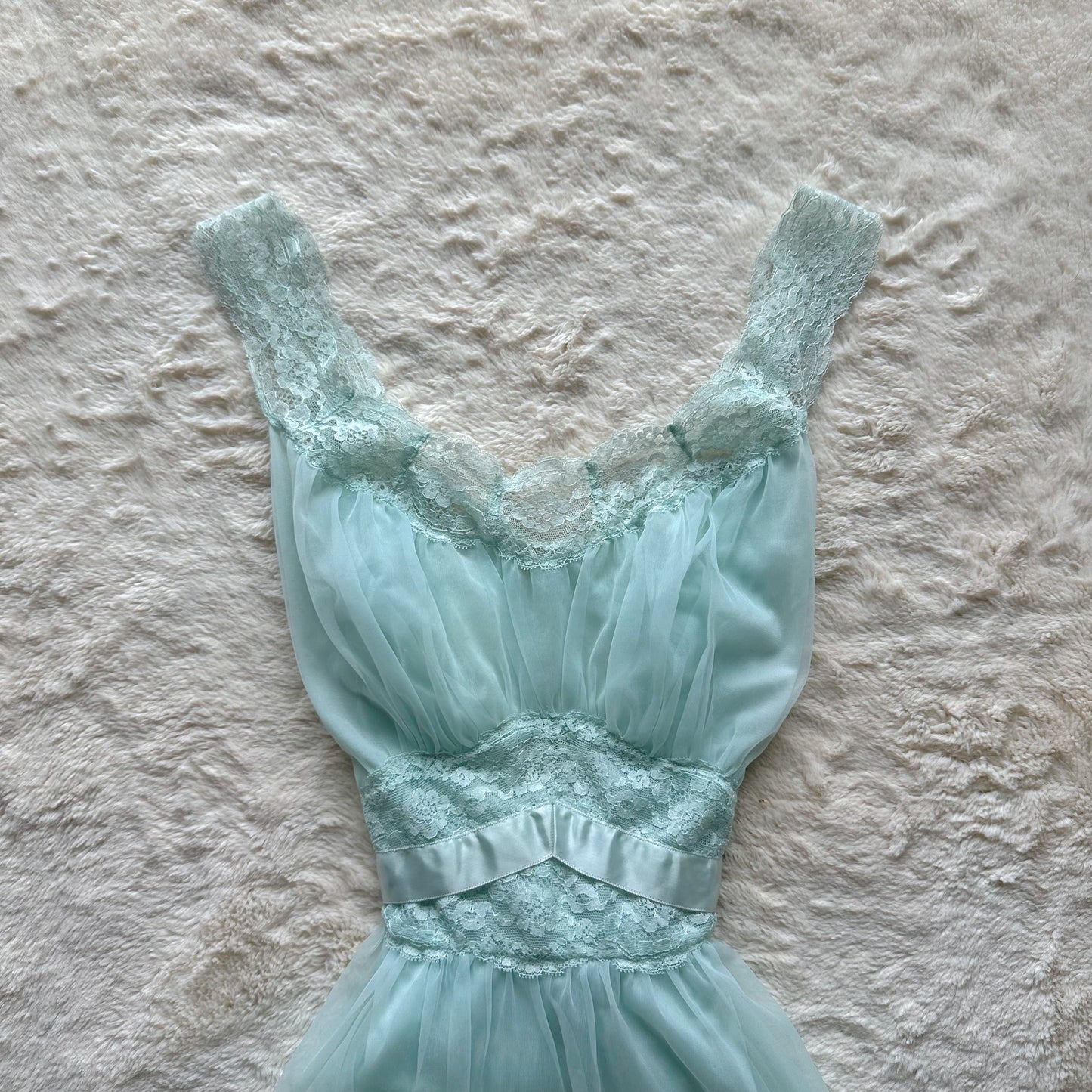 1950's robins egg tulle princess gown