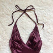 mulberry wine satin halter