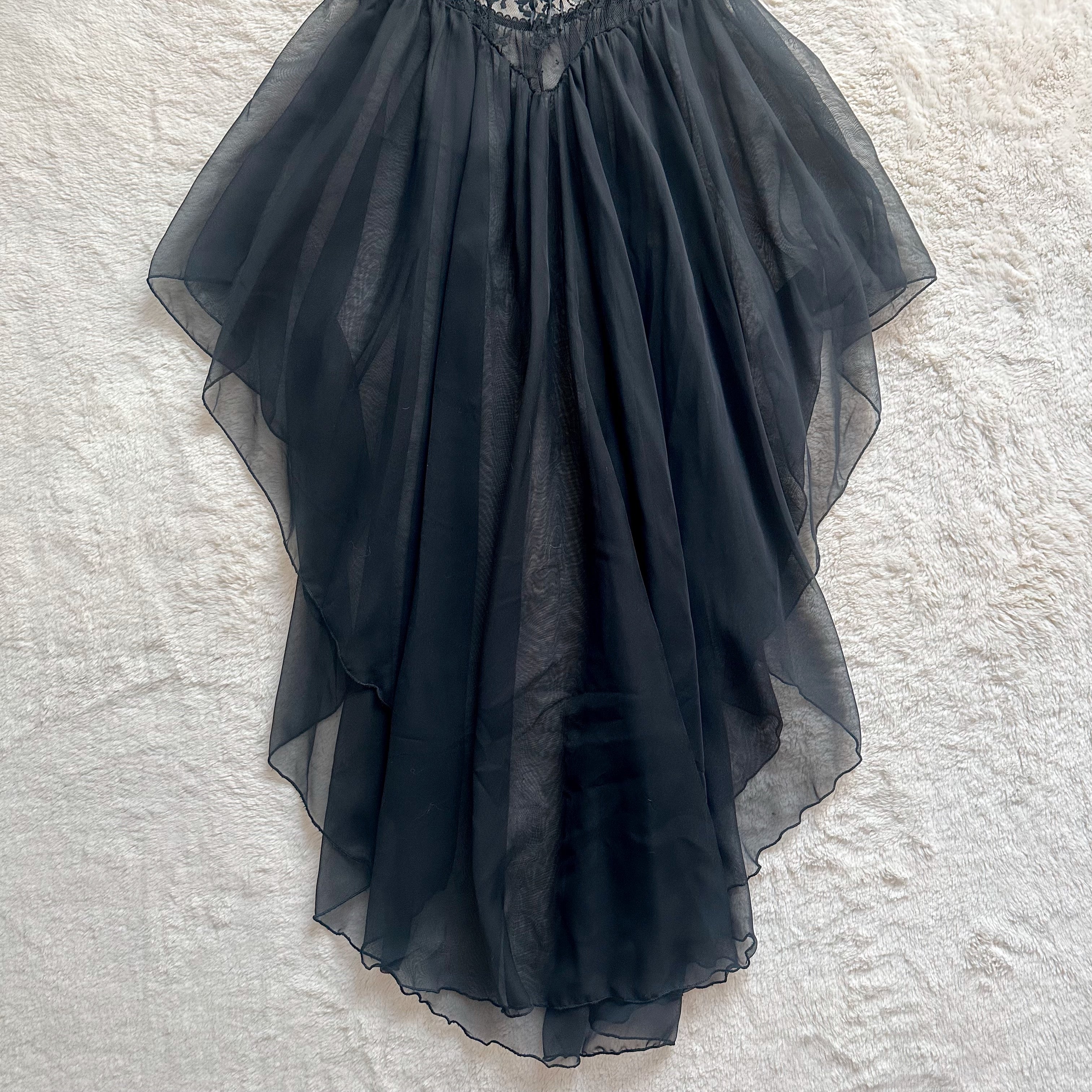 1980's black swan tulle slip dress