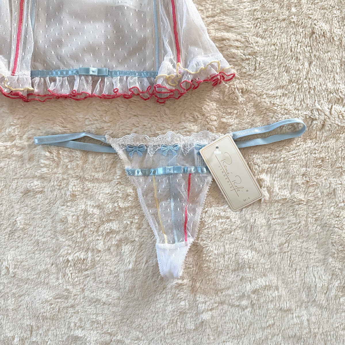 2000's ribbon candy bustier set