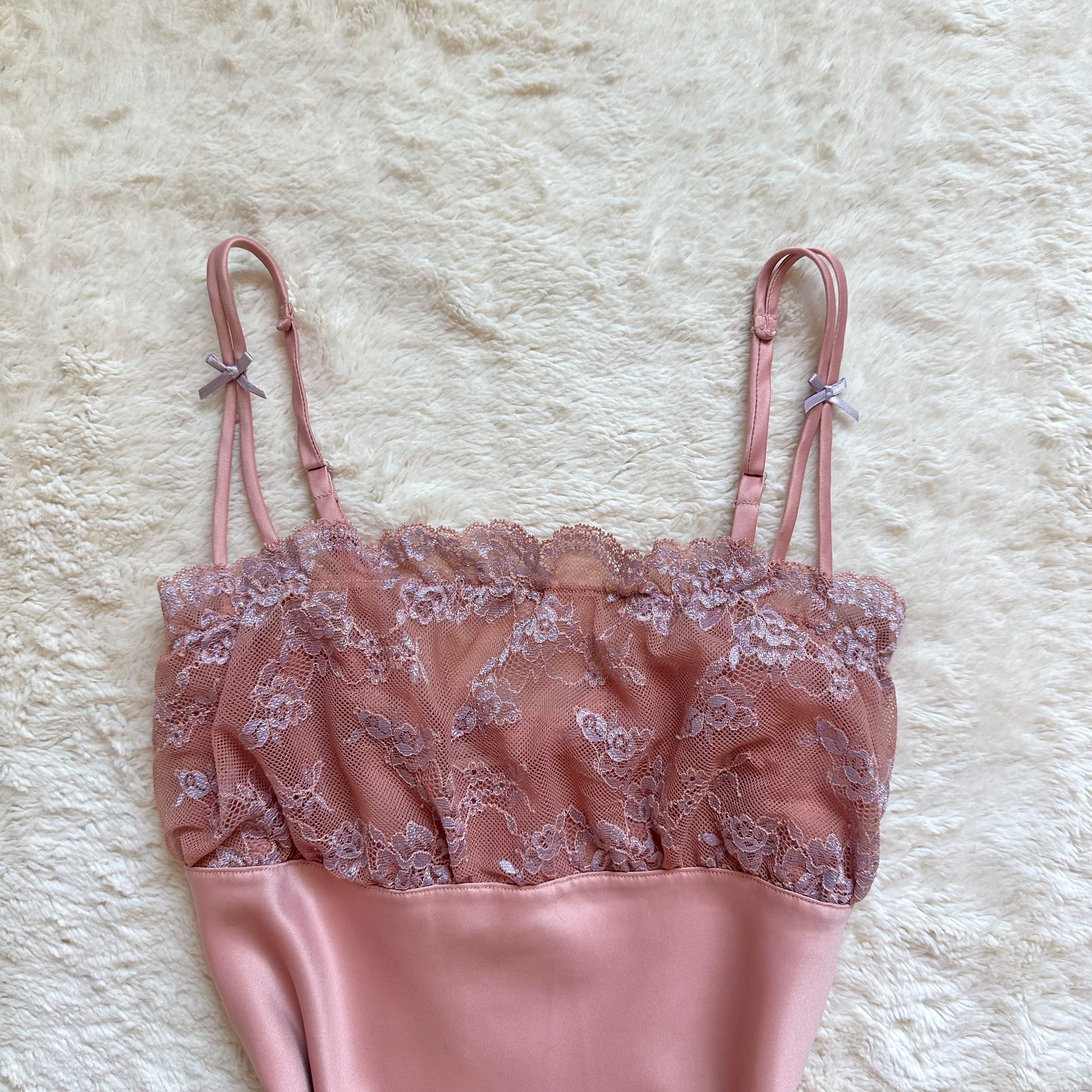 2000's dusty rose lace camisole