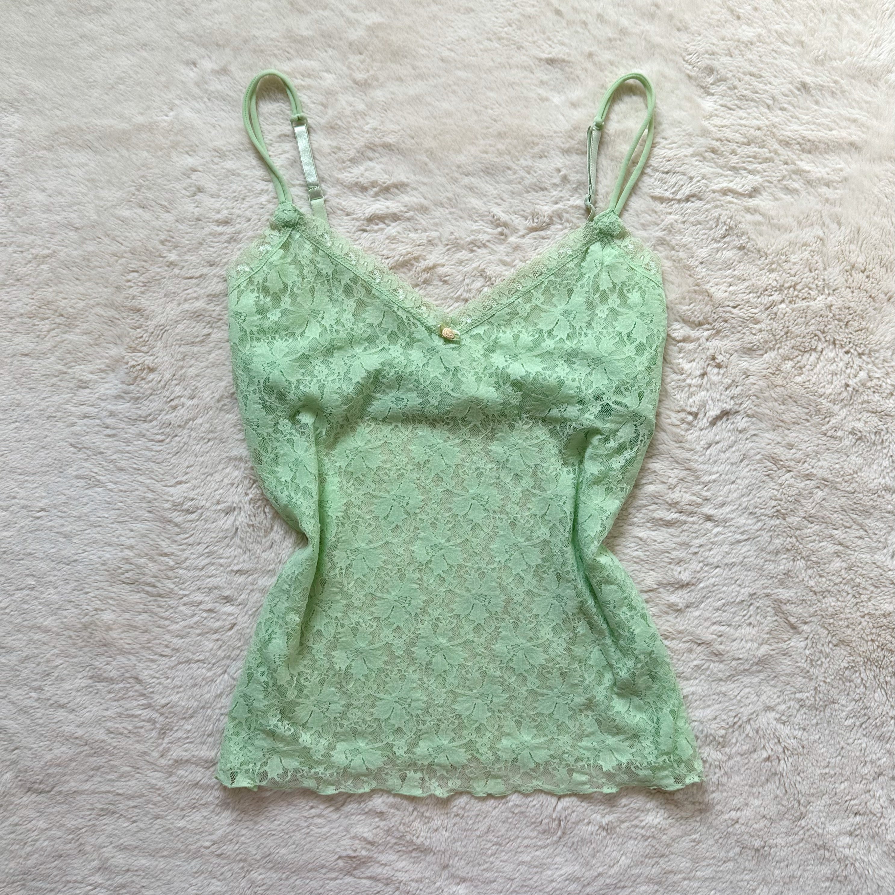 2000's seafoam lace camisole