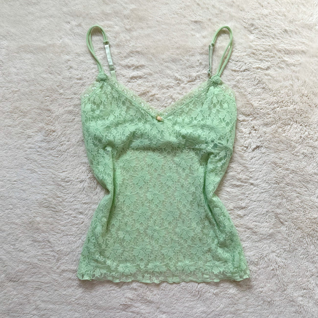 2000's seafoam lace camisole