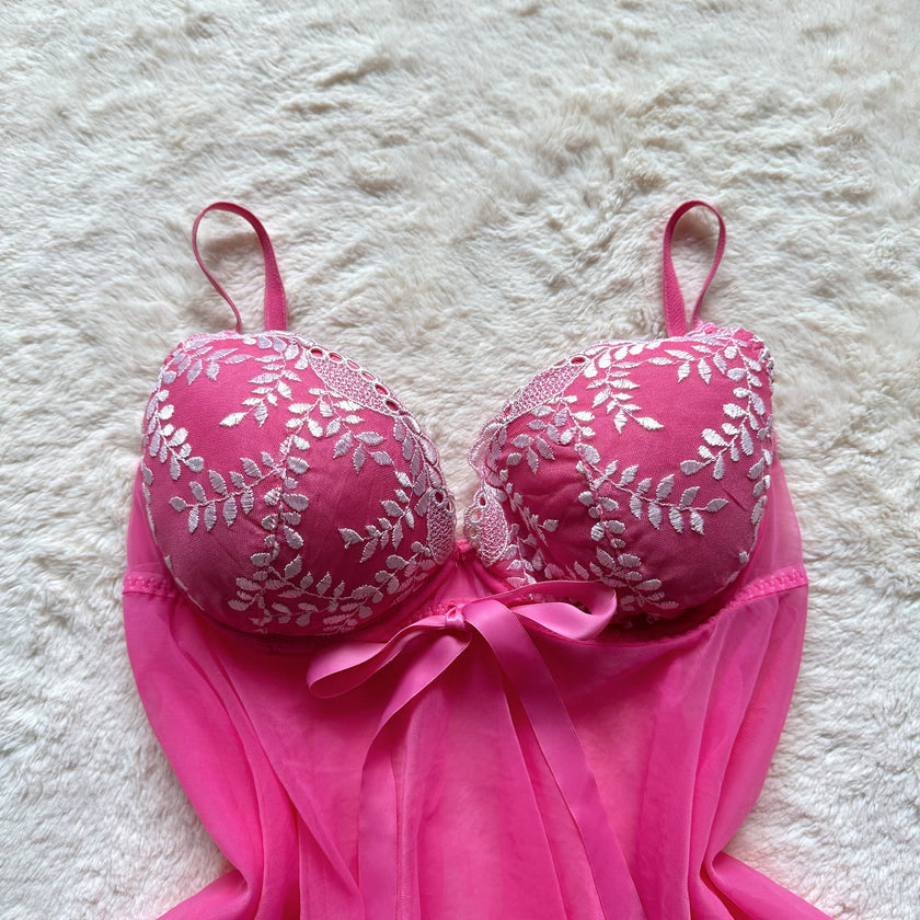 2000's coquette blossom babydoll slip dress