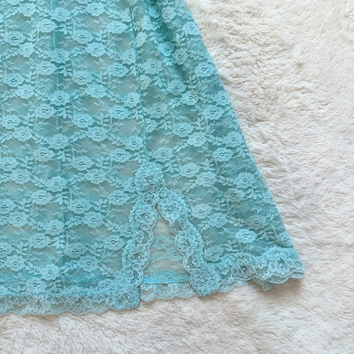 2000's aquamarine slip dress