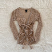 2000's honey lace tie cardigan