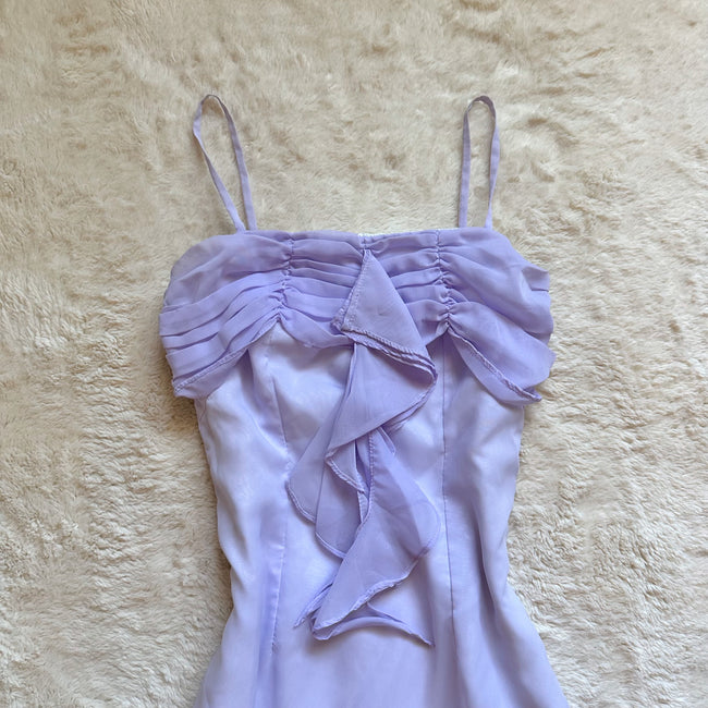 lilac petal mini dress