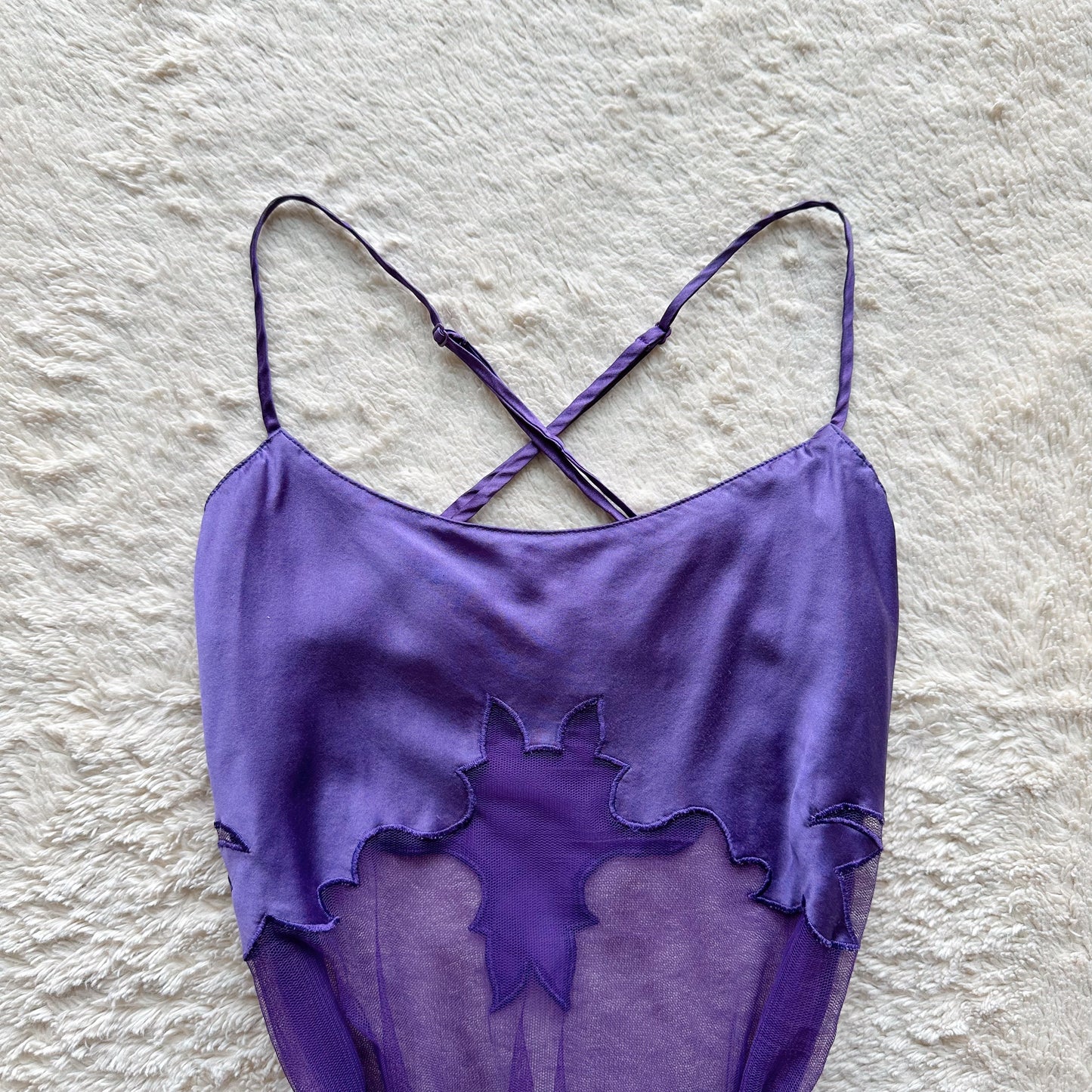 1999 100% silk plum slip dress