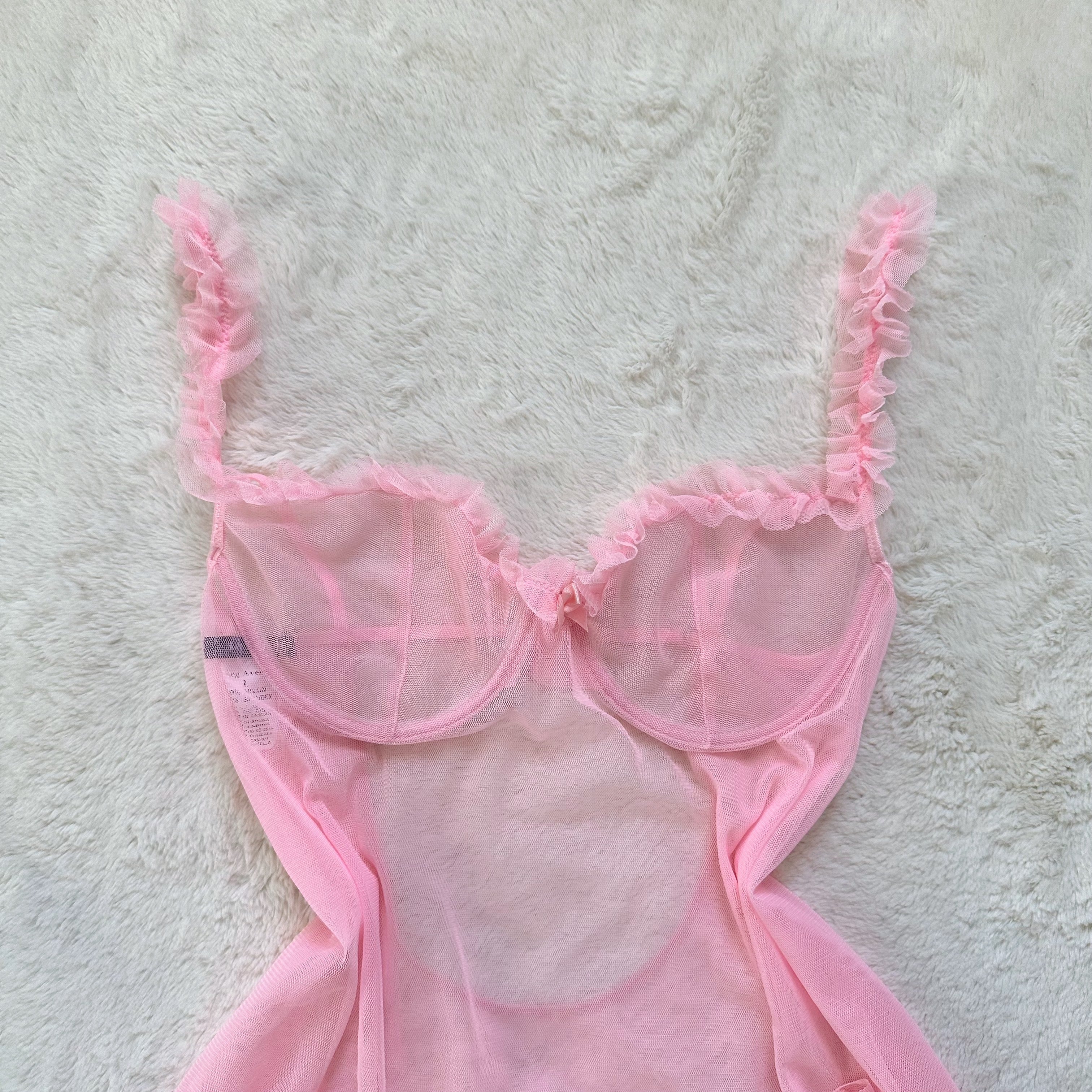 2000's bubble blush babydoll slip dress