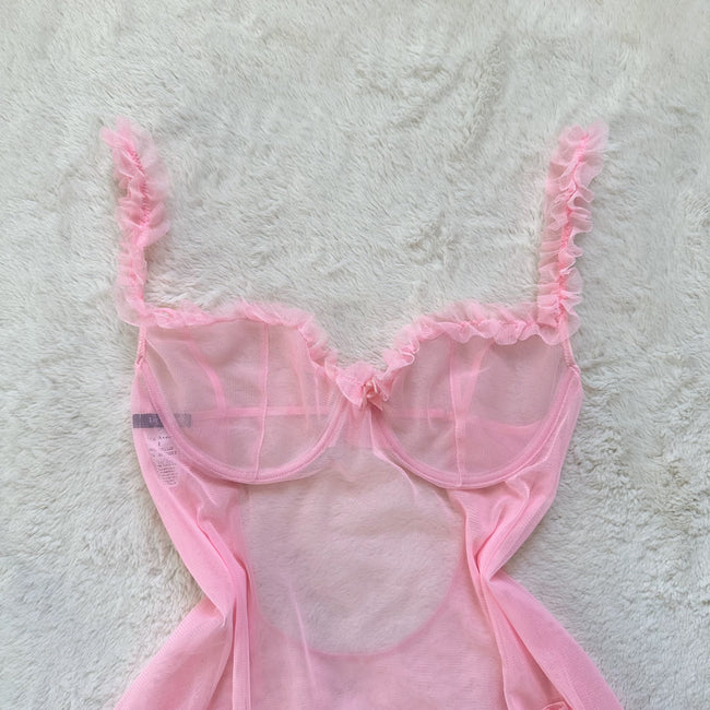 2000's bubble blush babydoll slip dress