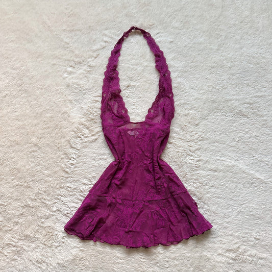 2007 berry dream halter slip dress