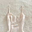 1980's ivory flora slip dress