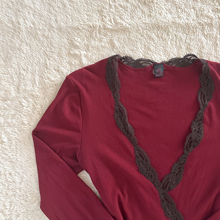 2000's wine and lace top