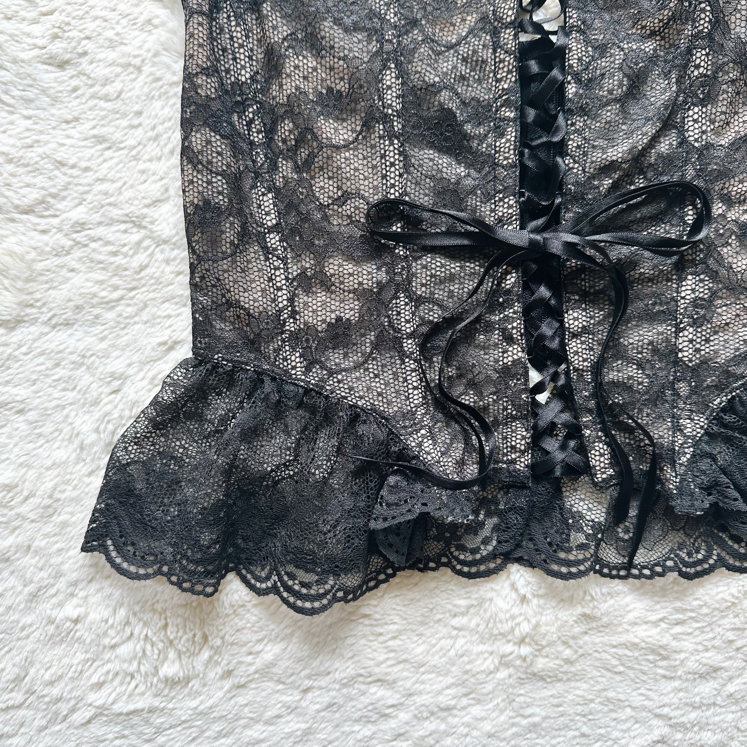 2003 ribbon noir corset