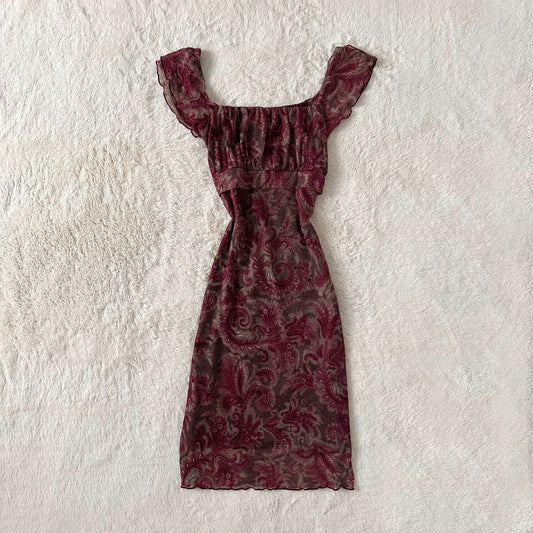 1990's mulberry muse milkmaid dress