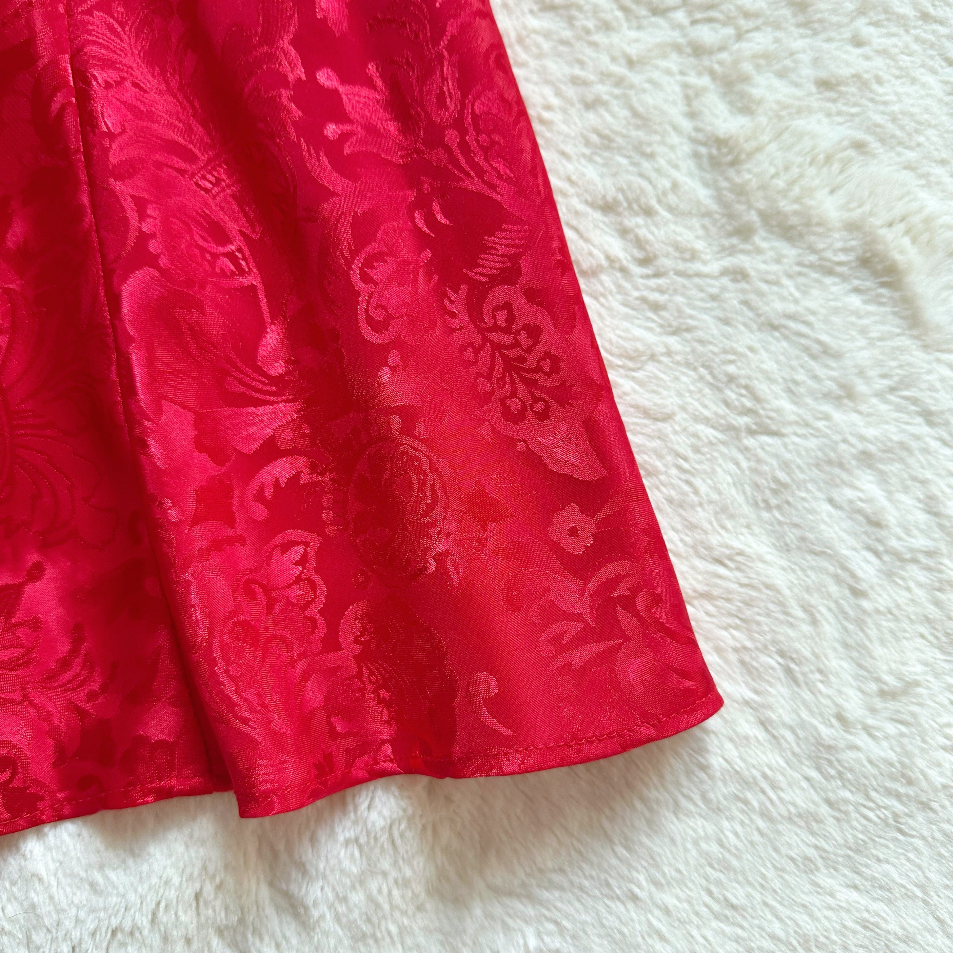 1990's scarlet petal slip dress